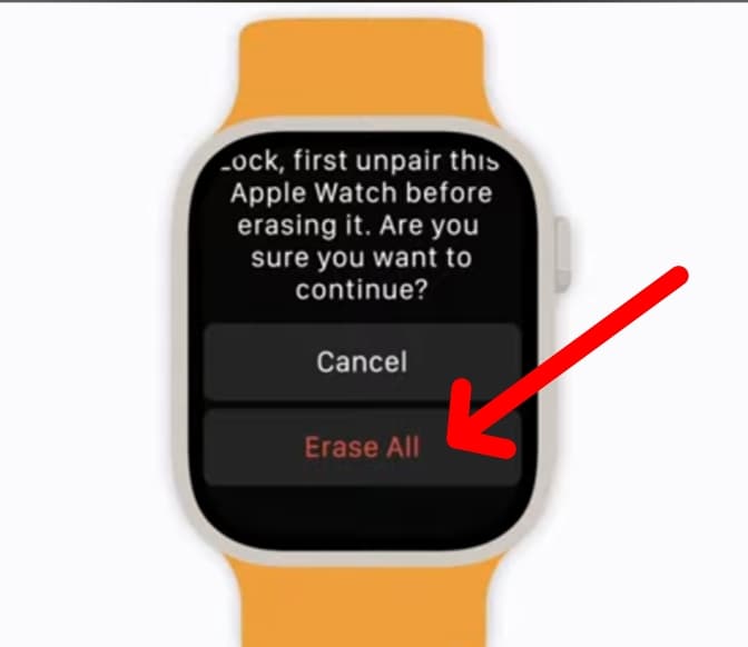Confirm करने के लिए Erase All पर click करें