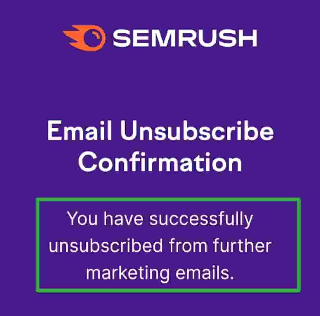 image, after unsubscribe email popup massage