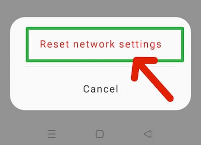 अब Reset Network Settings पर क्लिक करें,