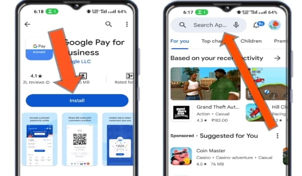 Google play store se apps search and download kare