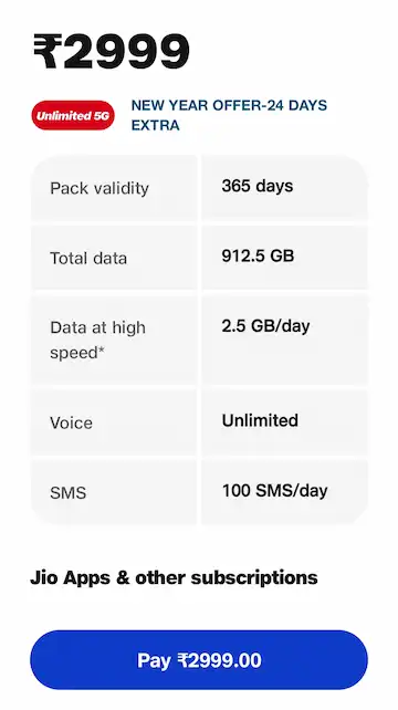 jio 2999 plan details in hindi