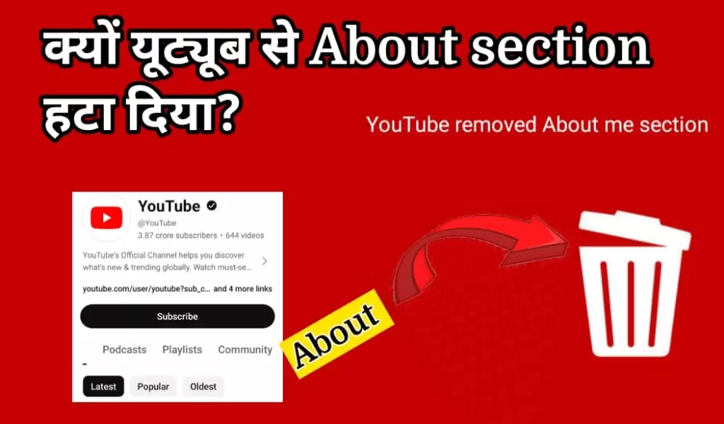 YouTube में अब About section कहां पर है? 1 क्यों यूट्यूब से About me section हटा दिया