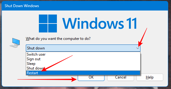 Windows 11 restart shortcut key in Hindi?