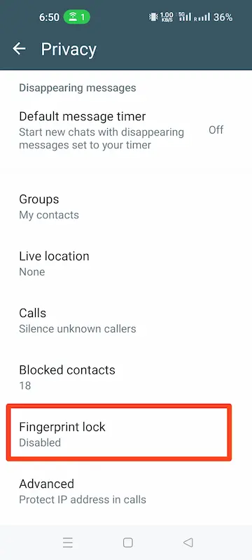 व्हाट्सएप पर फिंगरप्रिंट लॉक कैसे हटाए?