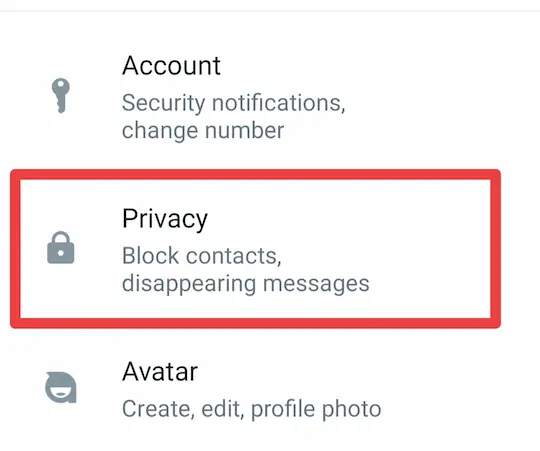  privacy settings में जाए