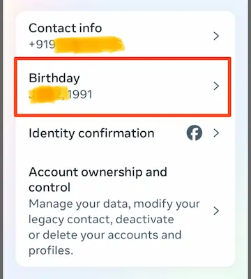 Facebook पर Date of Birth कैसे बदलें? जानें आसान तरीका! 5 Birthday का ऑप्शन par click kare