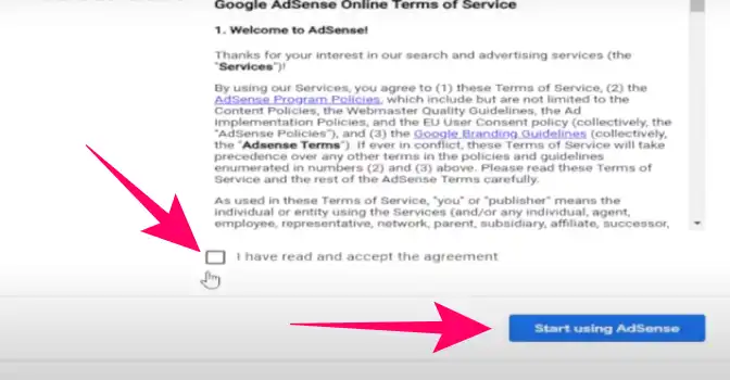 start using AdSense पर क्लिक करें 