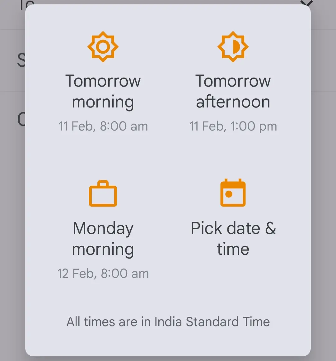 select option for Email Schedule