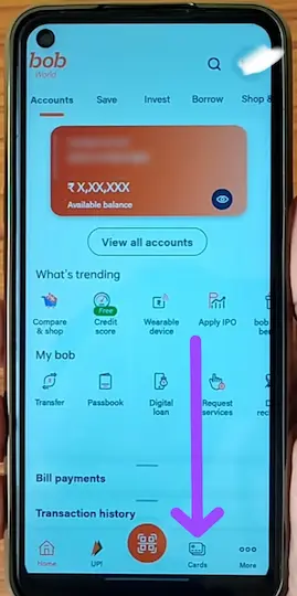 BOB World App से ATM card कैसे  मंगवाए?