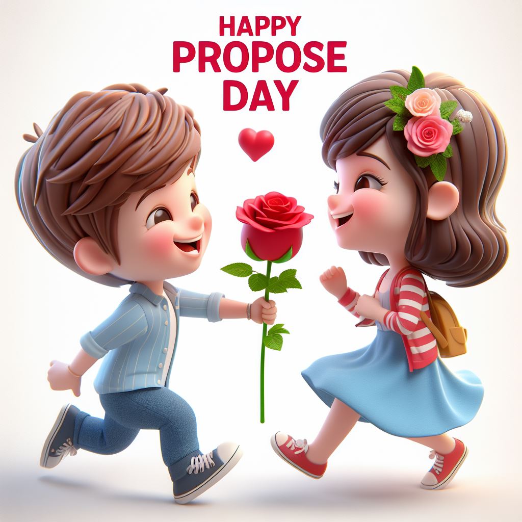 happy Propose Day 3D image 