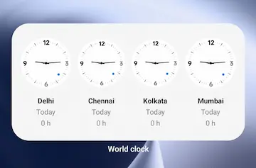 फोन की स्क्रीन पर एक साथ कई देशों का समय कैसे दिखाएं