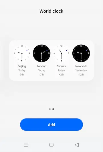 World Clock Widget को Add करना है