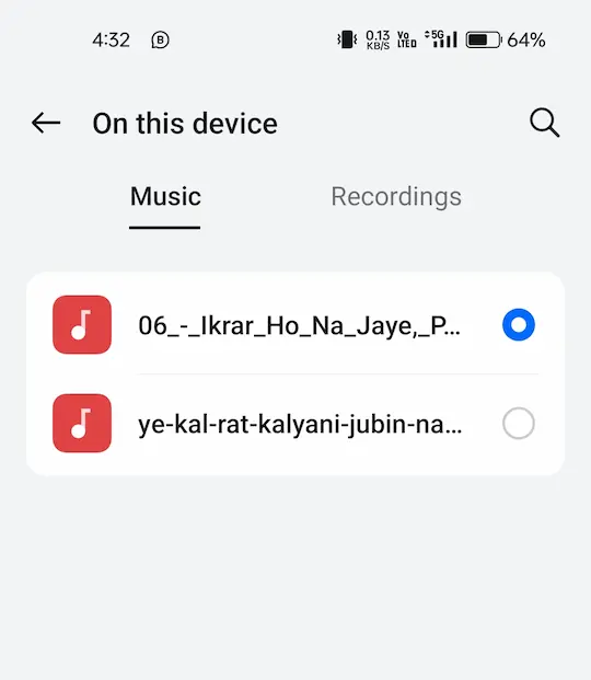 mobile me ringtone kaise set kare (step 4) on this device option se ringtone select kare