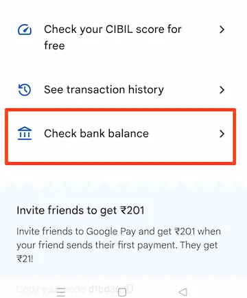 Google Pay से अपना बैंक बैलेंस कैसे चेक करें