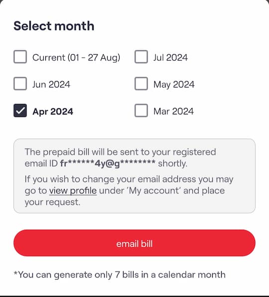 select for call details month