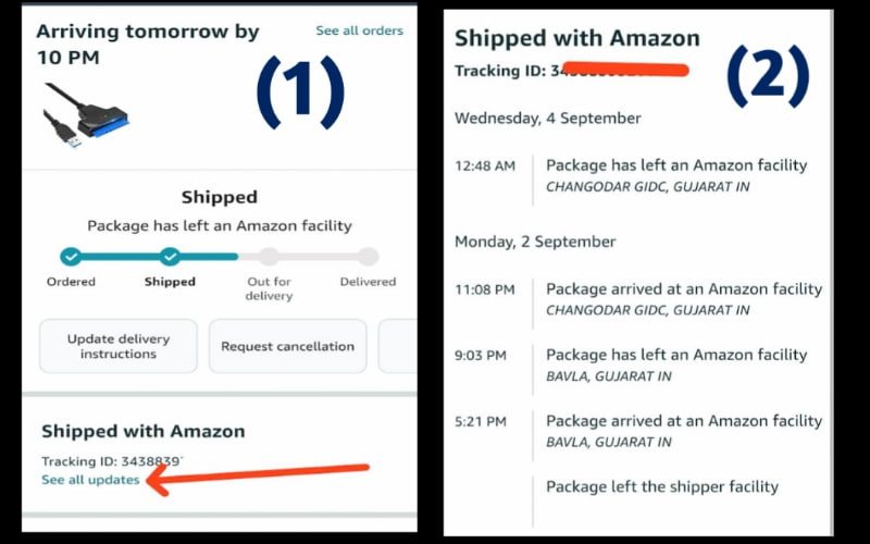 Amazon product tracking step 3 and 4