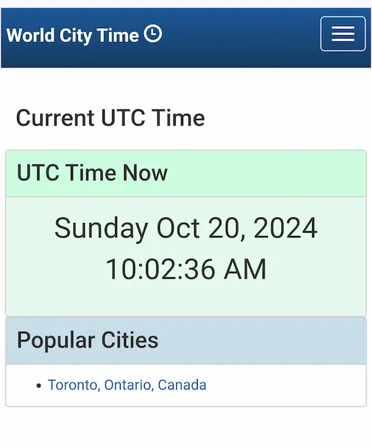 स्टेप 1: worldcitytime.com वेबसाइट पर जाएं