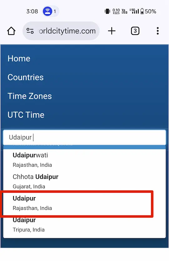 step 3 select your location