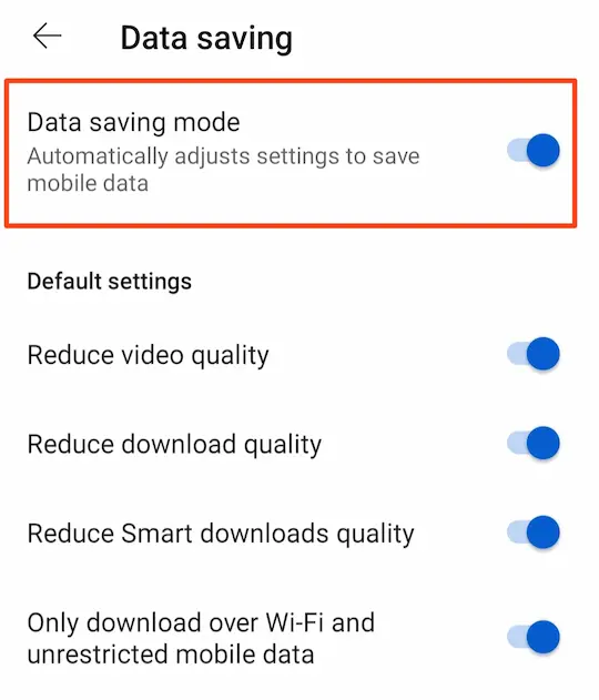 यूट्यूब पर Data saving की सेटिंग चालू करें