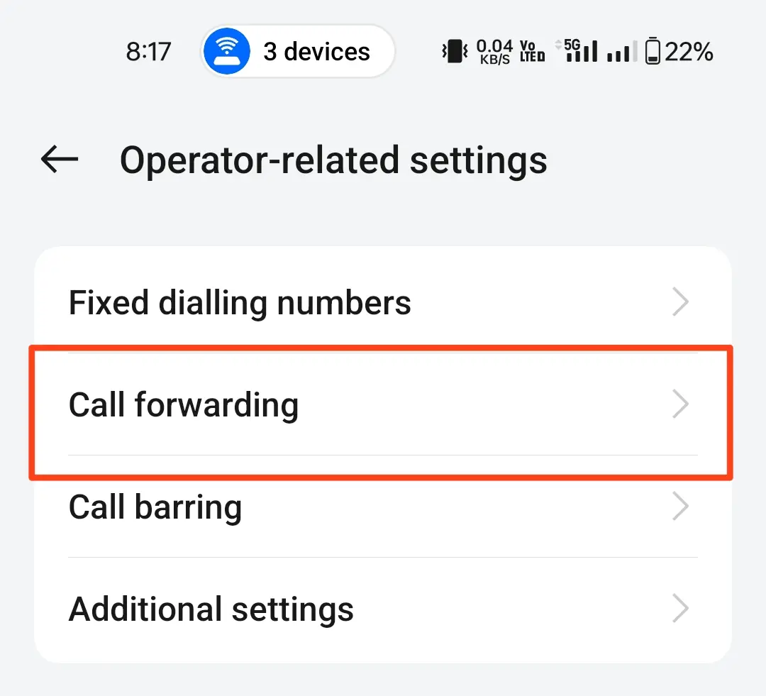 call forwarding option per click Karen