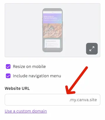 canva ai website subdomain
