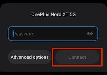 hotspot ka password darj karna