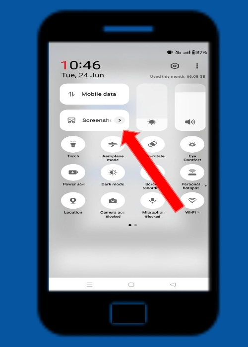 OnePlus mobile में स्क्रीनशॉट कैसे लें? 4 अलग-अलग तरीके 3 Quick Notification पैनल में Screenshot बटन से स्क्रीनशॉट लें