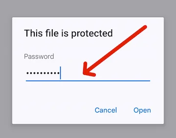 enter password for open the pdf