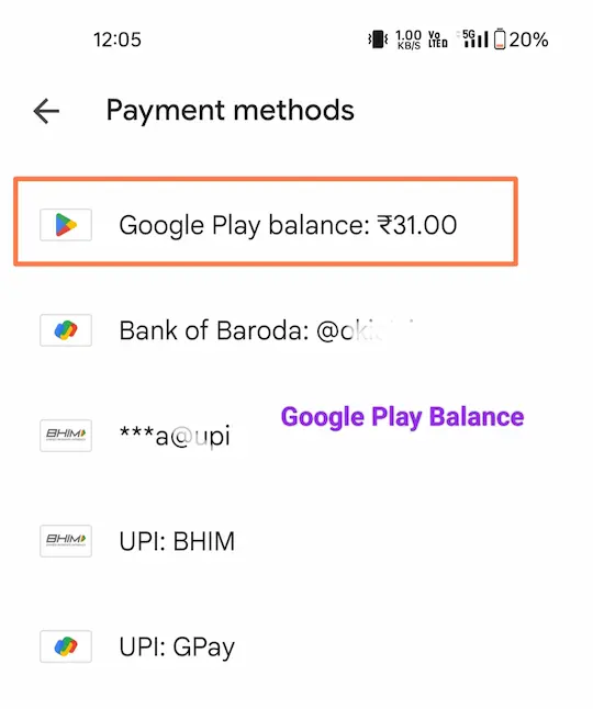 Is image mein proof ke taur per dikhaya gaya hai ki Google Play Store ka balance kaise dikhta Hai