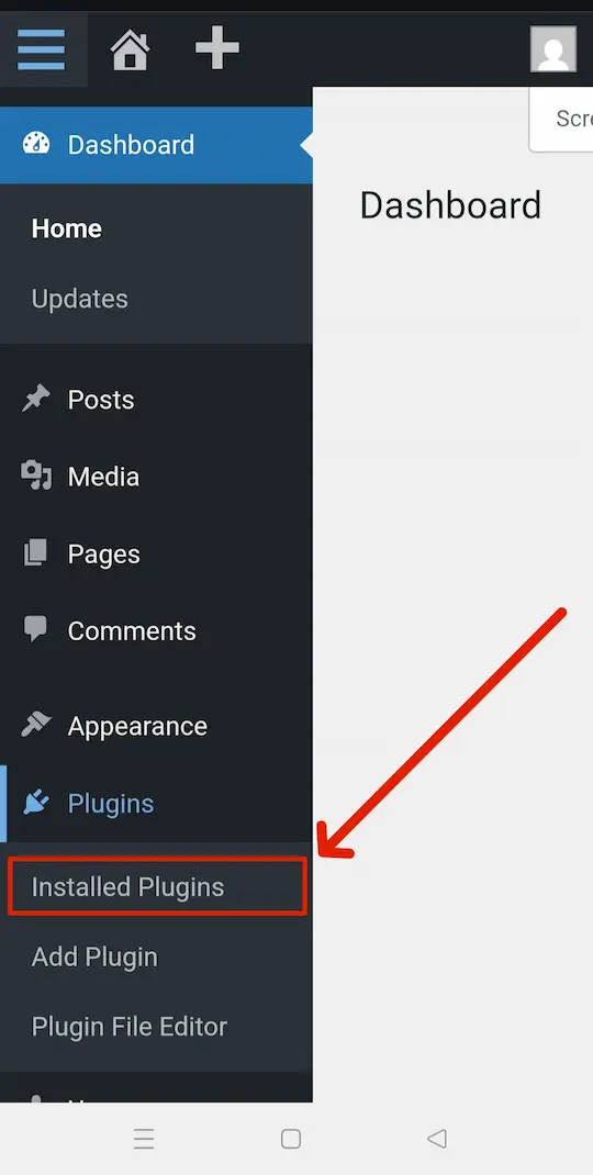 WordPress Plugin का Version कैसे चेक करें? 3 WordPress Dashboard में Installed Plugins सेक्शन को दिखाने वाला स्क्रीनशॉट।