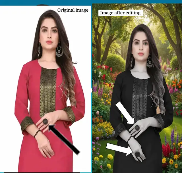 Comparison and difference between the two images