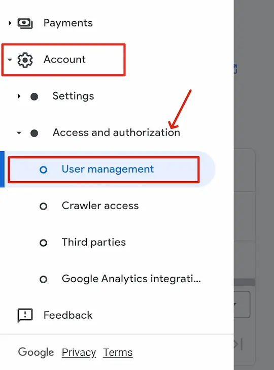 AdSense में किसी को (Admin या Standard User) के तोर पर कैसे जोड़े 4 AdSense mein login karne ke bad user management setting mein jaaye