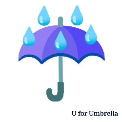 A for Apple से Z for Zebra तक – बच्चों के लिए A to Z Alphabets Chart with Pictures 26 U for umbrella