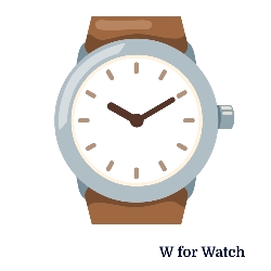 A for Apple से Z for Zebra तक – बच्चों के लिए A to Z Alphabets Chart with Pictures 28 W for Watch