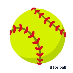 A for Apple से Z for Zebra तक – बच्चों के लिए A to Z Alphabets Chart with Pictures 7 b for ball