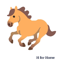 A for Apple से Z for Zebra तक – बच्चों के लिए A to Z Alphabets Chart with Pictures 13 h for horse