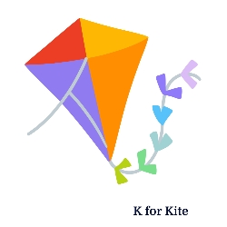 A for Apple से Z for Zebra तक – बच्चों के लिए A to Z Alphabets Chart with Pictures 16 k for kite