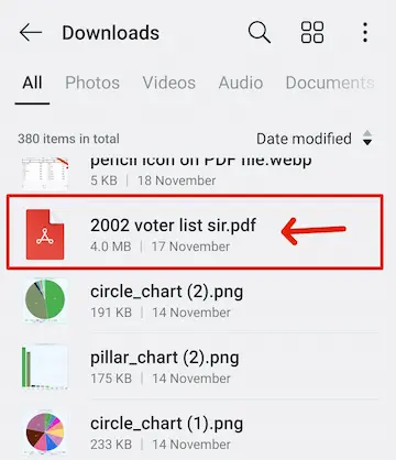 Rajasthan 2002 की Voter List कैसे निकाले मोबाइल से? जानें सबसे आसान तरीका 13 mobile mein my file downloads folder mein PDF