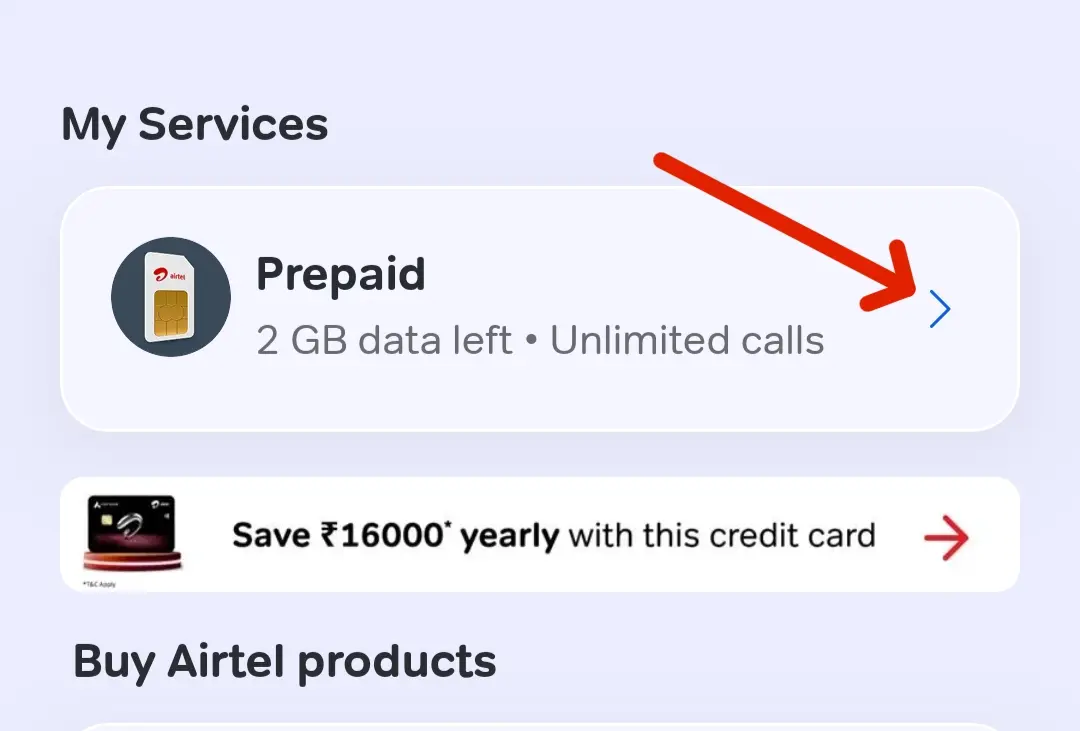 recharge pack in my service option