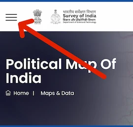 survey of india gov website ka menu option