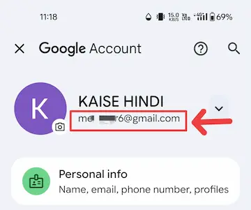 YouTube me Google account option me email ID