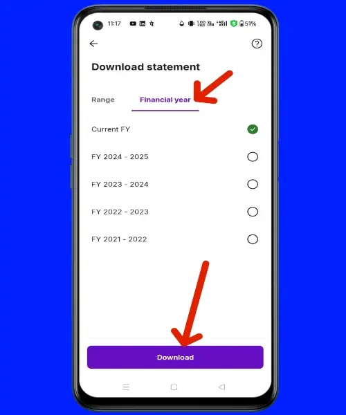 current FY PhonePe Transaction History download