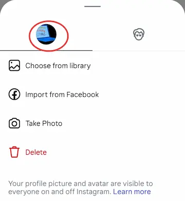 Instagram profile ke liye photo choose karna