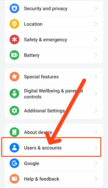 Users & Settings par kare