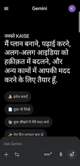 Plan active hone ke baad Gemini pro ka Interface