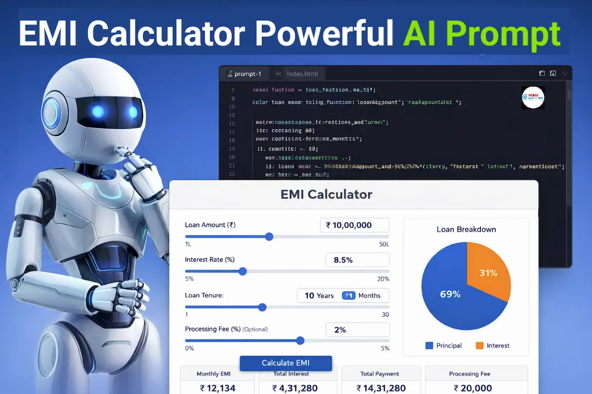 EMI Calculator Banane Ke Liye 3 Highly Advanced AI Prompt Ideas