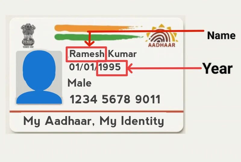 Password Protected Aadhaar PDF कैसे खोलें? (Step-by-Step Guide) 4 Aadhar card ka PDF password Example