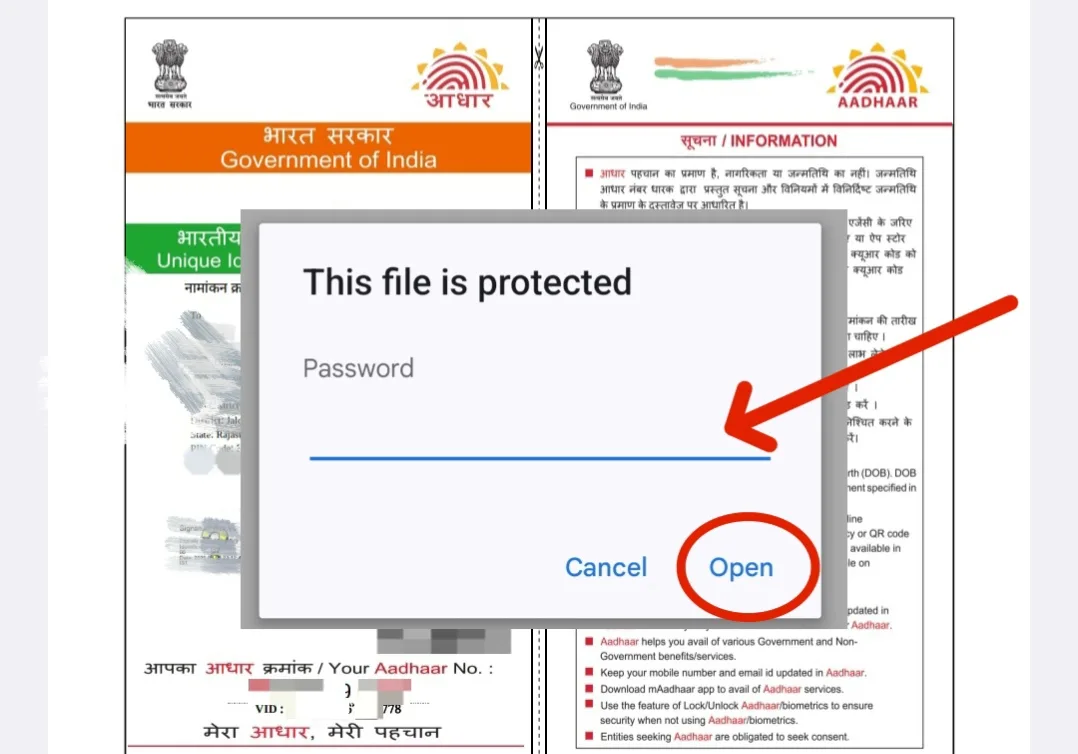 Password Protected Aadhaar PDF कैसे खोलें? (Step-by-Step Guide) 6 Aadhar card pdf me password kaise dale