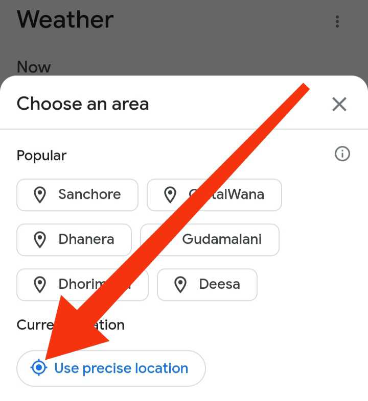 use precise location google weather
