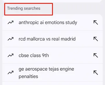 trendings searches